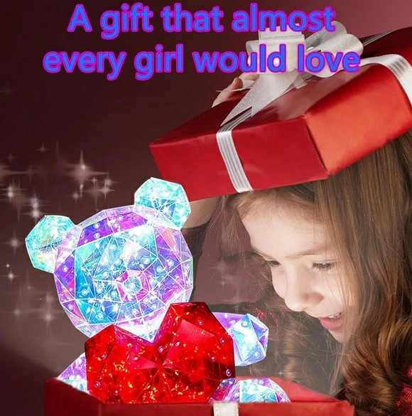 Valentine's Day Gift Crystal Bear Light Up with Red Heart - Picture 3 of 5